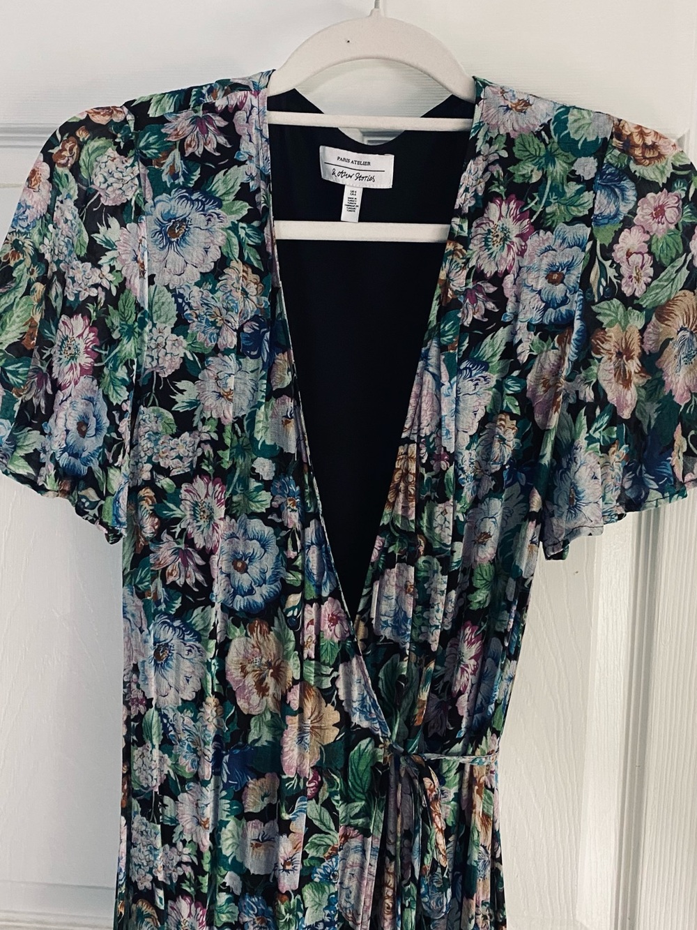 & Other Stories Floral Maxi Summer Dress in Black, Green, Blue | sz 6, like new